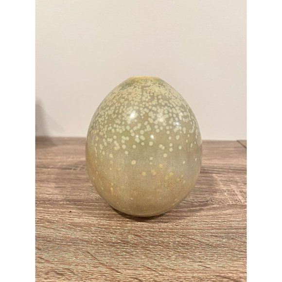 WEST ELM small green speckled decorative vase